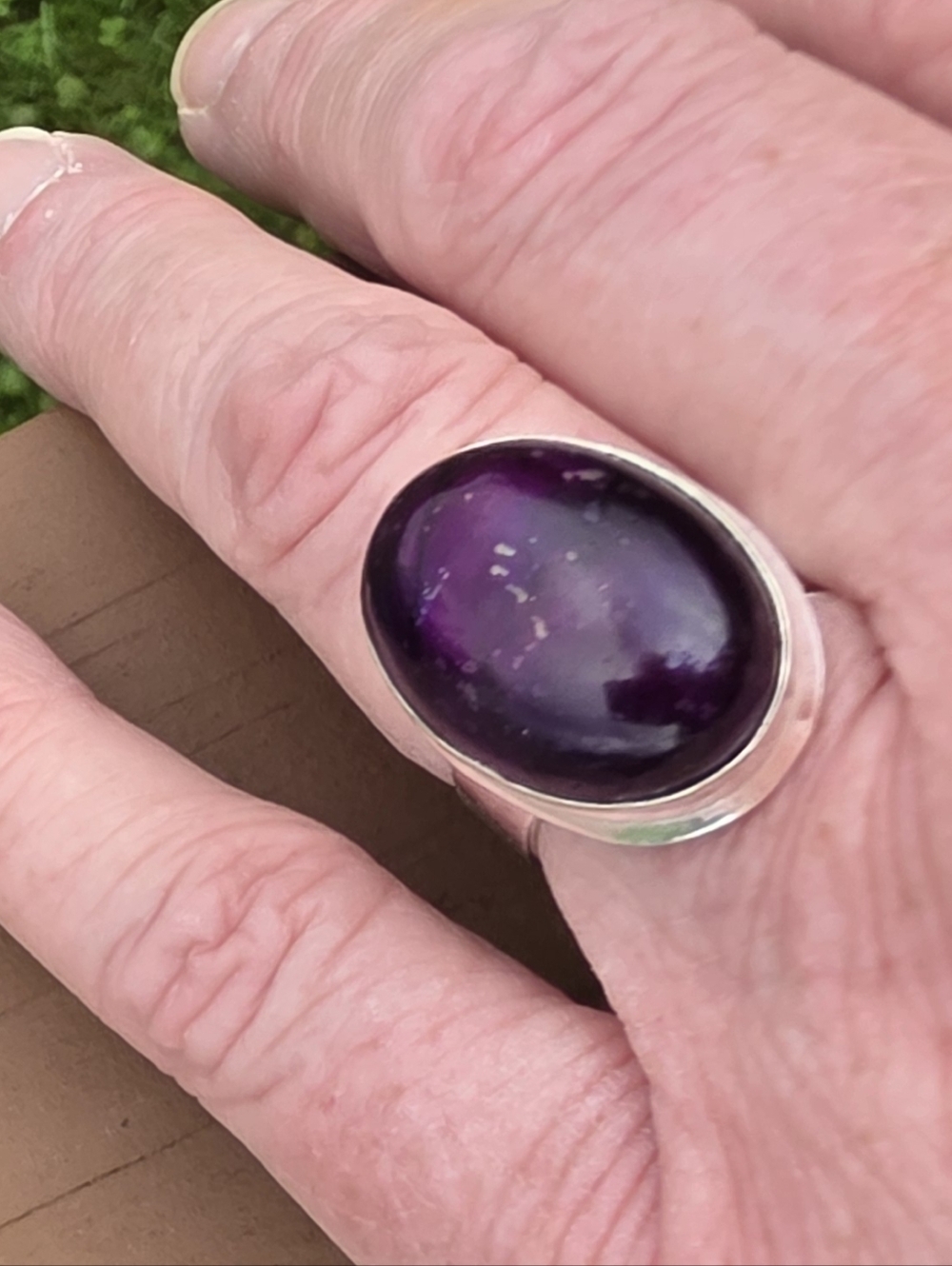 Purple Labradorite Gemstone Ring In 925 Sterling Silver (7) - Picture 8 of 14